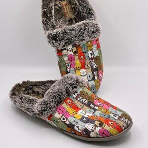 EUC Sketchers BOB's fo Dogs Too Cozy Pooch Parade Rover Faux Fur Lined Slippers
